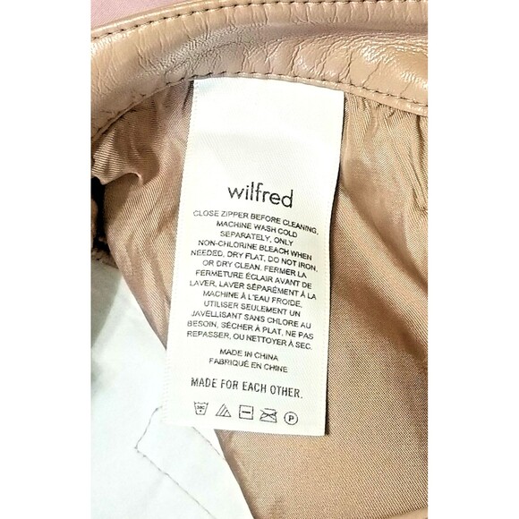 WILFRED Melina Pant High Waisted Tan Vegan Leather Pants Sz 2 Aritzia - Picture 9 of 10